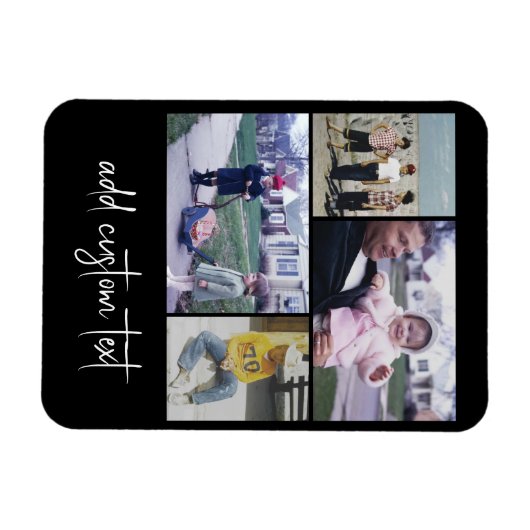 4 Fotocollage - u kunt de zwarte kleur wijzigen Magneet (Horizontaal)