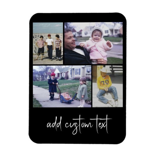 4 Fotocollage - u kunt de zwarte kleur wijzigen Magneet (Verticaal)