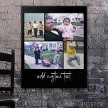 4 Fotocollage - u kunt de zwarte kleur wijzigen Poster<br><div class="desc">De horizontale en verticale foto's van het gebruik voor de beste resultaten! Het manuscript is in een wit modern handgeschreven manuscript. OM DE ACHTERGROND TE VERANDEREN - klik op het aanpassings of geavanceerde ontwerpgebied, en kies een kleur in de kleurenplukker. Voeg uw favoriete afbeeldingen en momentopnamen toe aan deze filmstrip...</div>