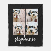 4 Fotocollage - u kunt zwarte kleur bewerken Fleece Deken (Voorkant)