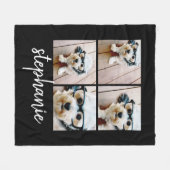 4 Fotocollage - u kunt zwarte kleur bewerken Fleece Deken (Voorkant (Horizontaal))