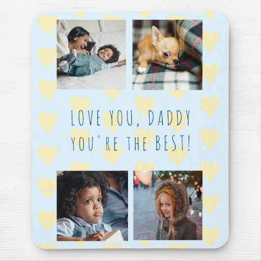 4 fotocollage Vaderdag Love you Daddy Muismat (Voorkant)
