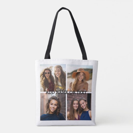 4 Fotocollage - Witte achtergrond Tote Bag (Achterkant)