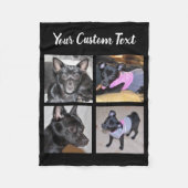 4 Fotocollage | Zwarte Dog Blanket Fleece Deken (Voorkant)