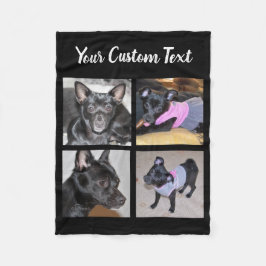 4 Fotocollage | Zwarte Dog Blanket Fleece Deken