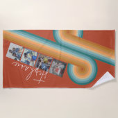 4 Fotofilmstrip - Script-naam - retro line kunst Strandlaken (Voorkant)