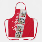 4 Fotofilmstrips Collage Script Naam rood Schort (Voorkant)