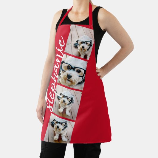 4 Fotofilmstrips Collage Script Naam rood Schort (Insitu)