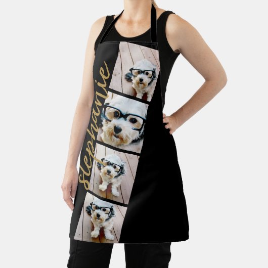 4 Fotofilmstrips Collage Script Name zwart Schort (Insitu)