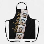 4 Fotofilmstrips Collage Script Name zwart Schort (Voorkant)