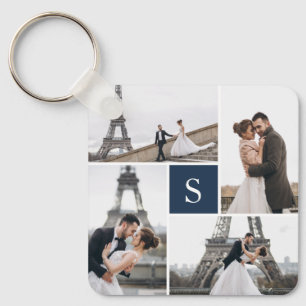 4 Fotogalerie Blauwe Monogram Sleutelhanger