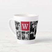4 Fotogalerij rood monogram Latte Mok (Linkerhoek)
