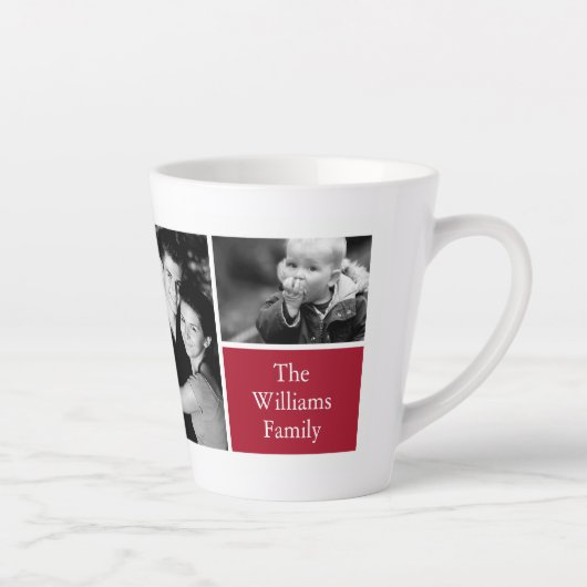 4 Fotogalerij rood monogram Latte Mok (Rechts)