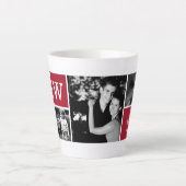 4 Fotogalerij rood monogram Latte Mok (Voorkant)