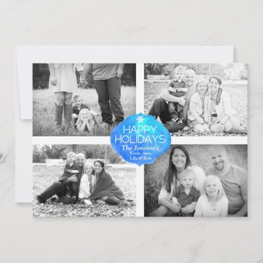 4-fotokerstkaart - Prettige feestdagen Feestdagenkaart (Voorkant)