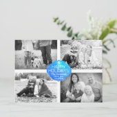 4-fotokerstkaart - Prettige feestdagen Feestdagenkaart (Staand voorkant)