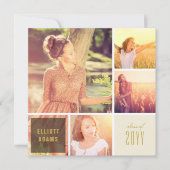 4 Fotominimalistische kleurenvierkantsgraafpartij Kaart (Voorkant)