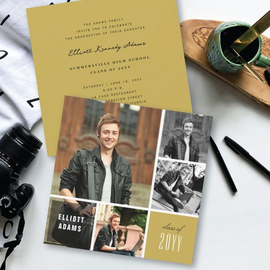 4 Fotominimalistische kleurenvierkantsgraafpartij Kaart