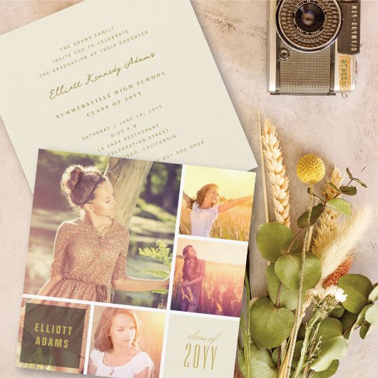 4 Fotominimalistische kleurenvierkantsgraafpartij Kaart