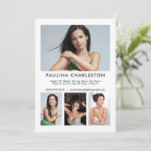 4 Fotomodel Actor 5x7 Comp/Zed Kaart Sjabloon (Staand voorkant)