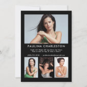 4 Fotomodel Actor 5x7 Comp/Zed Kaart Sjabloon (Voorkant)