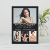 4 Fotomodel Actor 5x7 Comp/Zed Kaart Sjabloon (Staand voorkant)