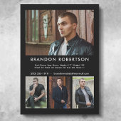 4 Fotomodel Actor 5x7 Comp/Zed Kaart Sjabloon