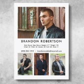 4 Fotomodel Actor 5x7 Comp/Zed Kaart Sjabloon