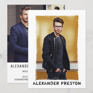 4 Fotomodel Actor Comp Kaart Grunge 5.5x7.5