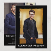 4 Fotomodel Actor Comp Kaart Grunge 5.5x7.5 (Voorkant / Achterkant)