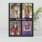 4 Fotomodel Actor Comp Kaart Zwart Sjabloon (Staand voorkant)