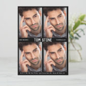 4 Fotomodel Actor Comp Kaart Zwart Sjabloon (Staand voorkant)