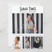 4 Fotomodelkopkaart — Comp-kaart — witte Sjabloon Kaart (Achterkant)