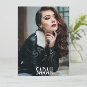 4 Fotomodelkopkaart — Comp-kaart — witte Sjabloon Kaart (Staand voorkant)