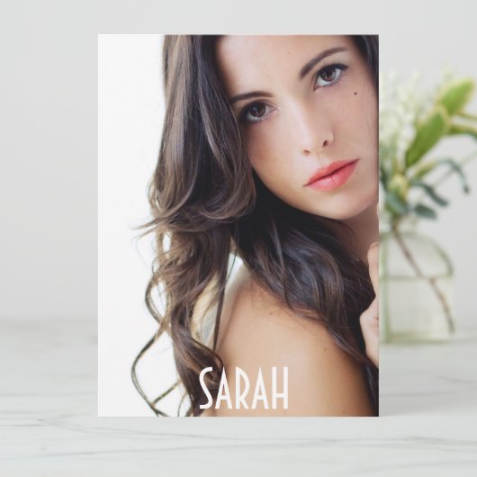 4 Fotomodelkopkaart — Comp-kaart — witte Sjabloon Kaart (Staand voorkant)