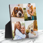 4 Fotoplaat met Sjabloon rand afdrukken op standaa<br><div class="desc">Plaque met 4 vierkante gepersonaliseerde rand gedrukte foto's. Inclusief ingebouwde standaard aan de achterzijde.</div>