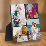 4 Fotoplak met zwarte Sjabloon met standaard afger Fotoplaat<br><div class="desc">Aangepaste tabelplaat met vier verwisselbare foto's voor fotosjablonen,  een afgerond zwart lijst en een ingebouwde standaard aan de achterzijde. Een unieke gave voor het gezin.</div>