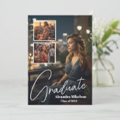 4 Foto's Afgestudeerde Foto Afstudeer aankondiging (Staand voorkant)