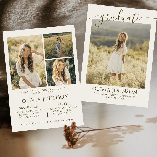 4 foto's Afstudeerfeest aankondiging