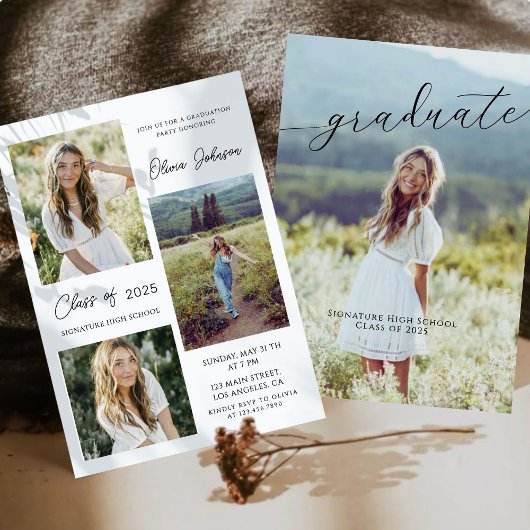 4 foto's Afstuderen Aankondiging