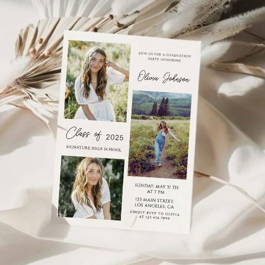 4 foto's Afstuderen Aankondiging