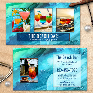 4 Foto's Artistiek Turquoise Strandbar Portfolio Visitekaartje