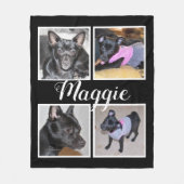 4 Foto's  | Black W Fleece Dog Blanket (Voorkant)