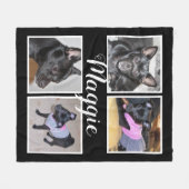 4 Foto's  | Black W Fleece Dog Blanket (Voorkant (Horizontaal))