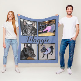 4 Foto's  | Blue Fleece Dog Blanket