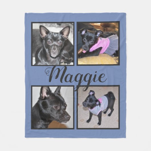 4 Foto's | Blue Fleece Dog Blanket (Voorkant)