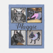 4 Foto's  | Blue Fleece Dog Blanket Deken (Voorkant)