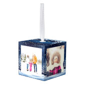 4 foto's Blue Night Sky Sneeuwval Vrolijk Kerstfee Decoratie (Achter hoekig)