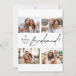 4 Foto's Bridesmaid proposal Kaart Sjabloon