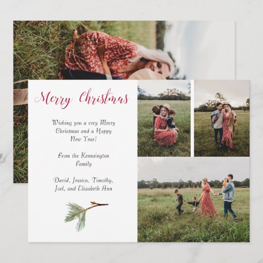 4 foto's Christmas Kaart & Ruimte voor Tekst (Voorkant / Achterkant)